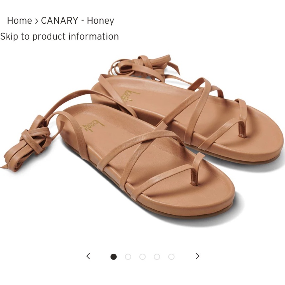 New Beek leather ankle tie sandal flats Womens